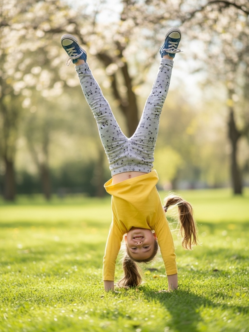Kids Grey Star And Cat Print Leggings - Picture 6 of 6